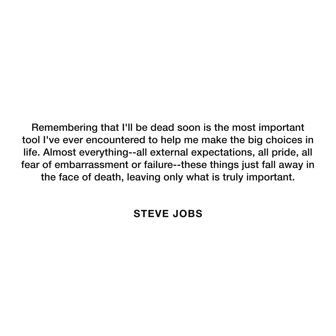 Memento Mori Quote Steve Jobs - Stoic Reflections