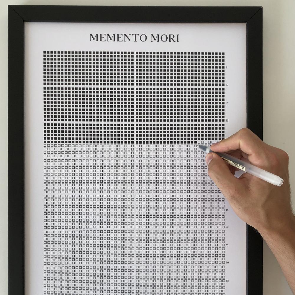 Memento Mori Life Calendar (Framed) - Stoic Reflections