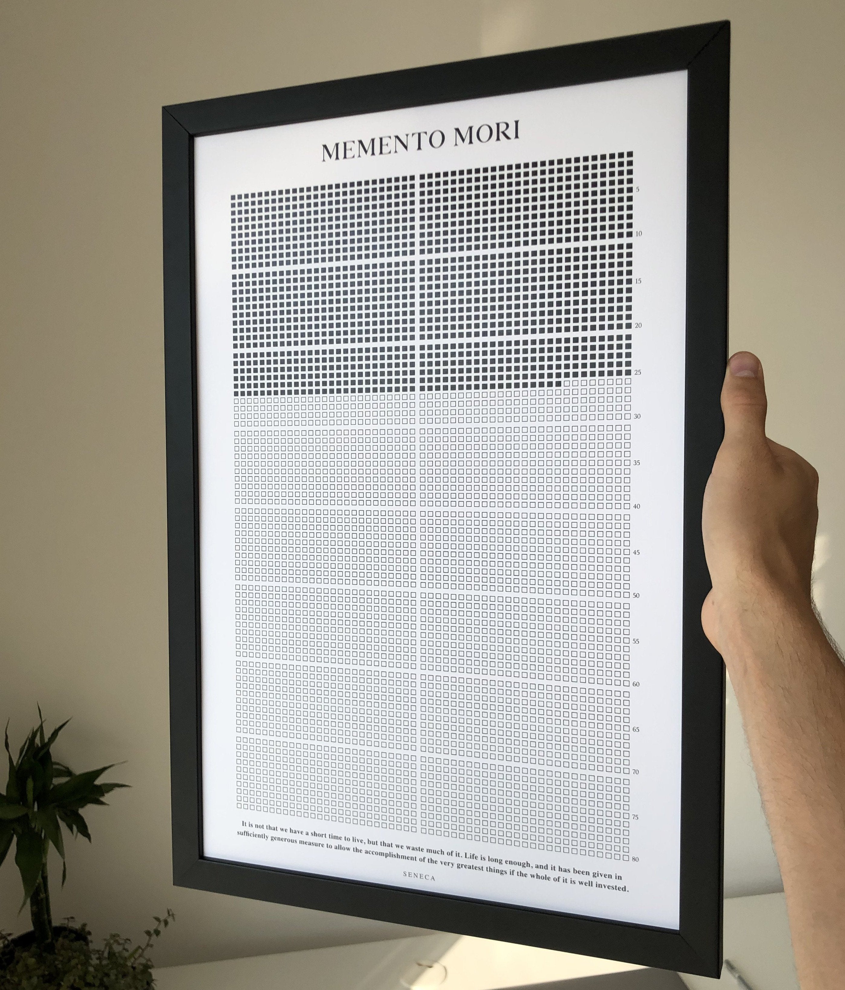 Stoic Reflections The Original Memento Mori Life Calendar (Framed)